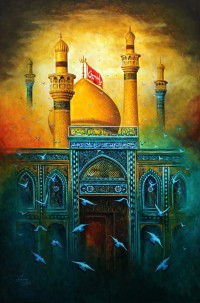 S. A. Noory, Roza Imam Hussain, 36 x 24 Inch, Acrylic on Canvas, Figurative Painting, AC-SAN-101